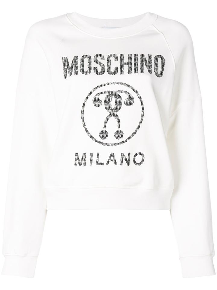 Moschino Logo Print Sweatshirt - White