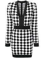 Balmain Geometric Pattern Dress - Black