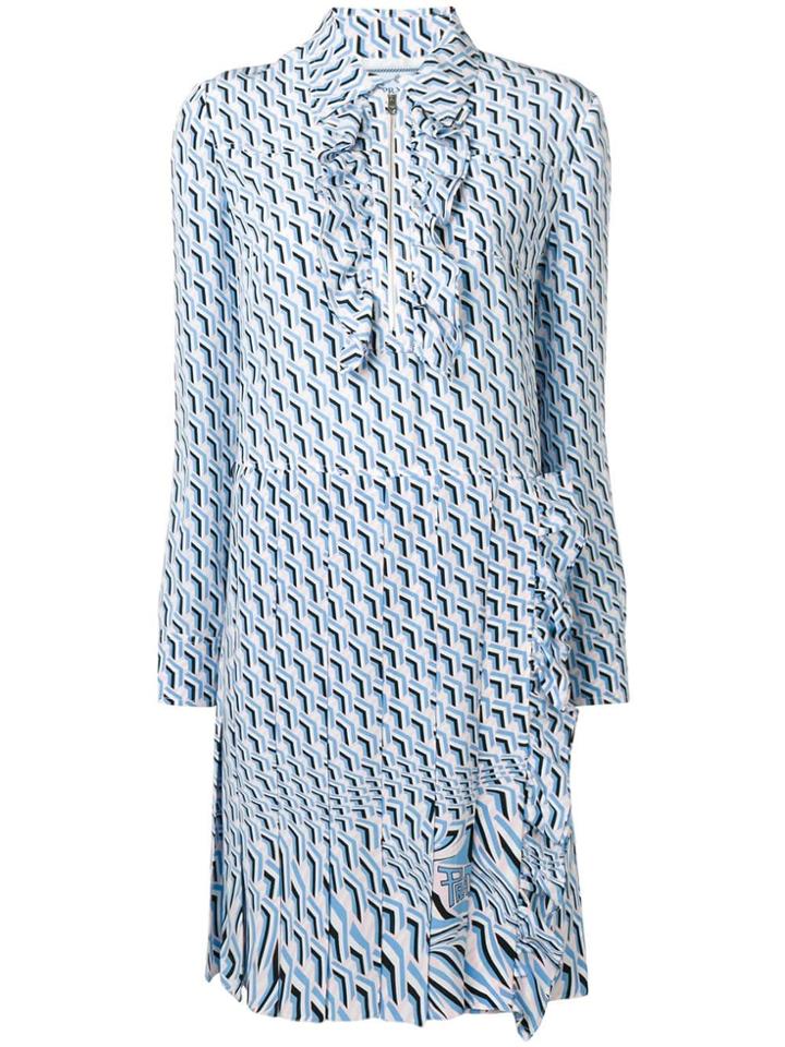 Prada Printed Shift Dress - Blue