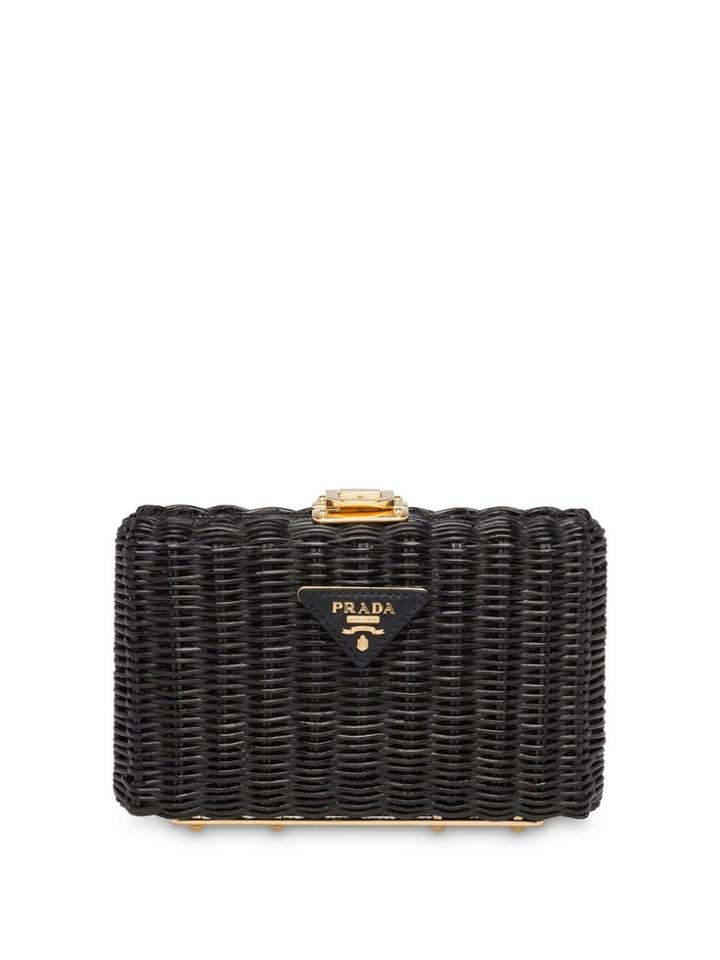 Prada Wicker Clutch - Black