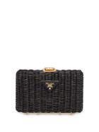 Prada Wicker Clutch - Black