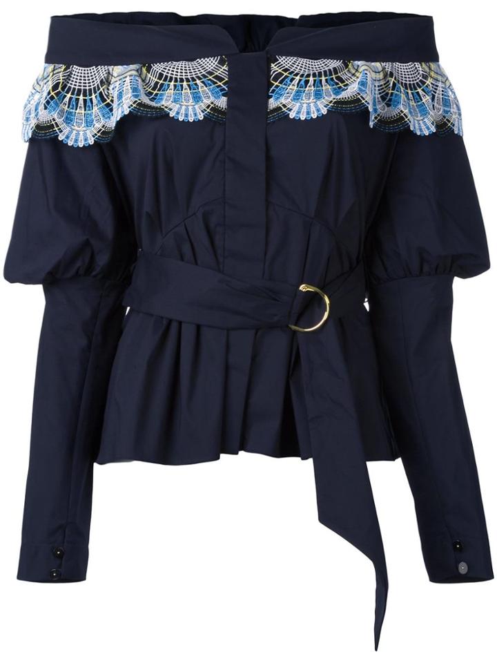 Peter Pilotto Off-the-shoulder Belted Blouse - Blue