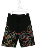 Marcelo Burlon County Of Milan Kids 'negative Wings' Shorts, Boy's, Size: 10 Yrs, Black