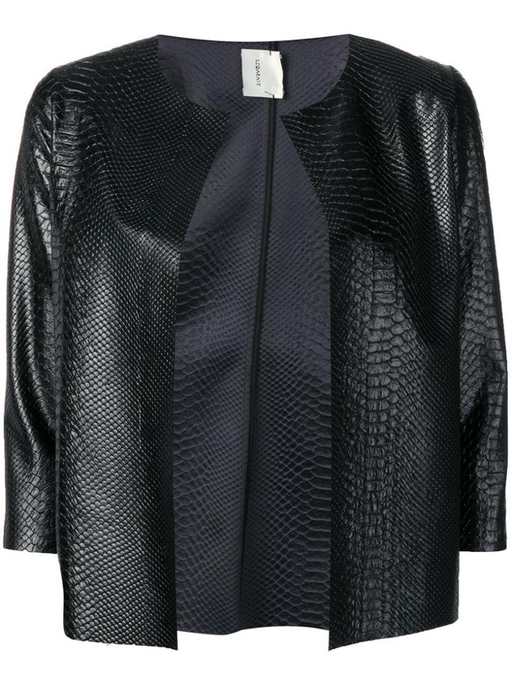 Leqarant Snake-effect Jacket - Black