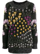 Twin-set Floral Intarsia Knit Jumper - Black