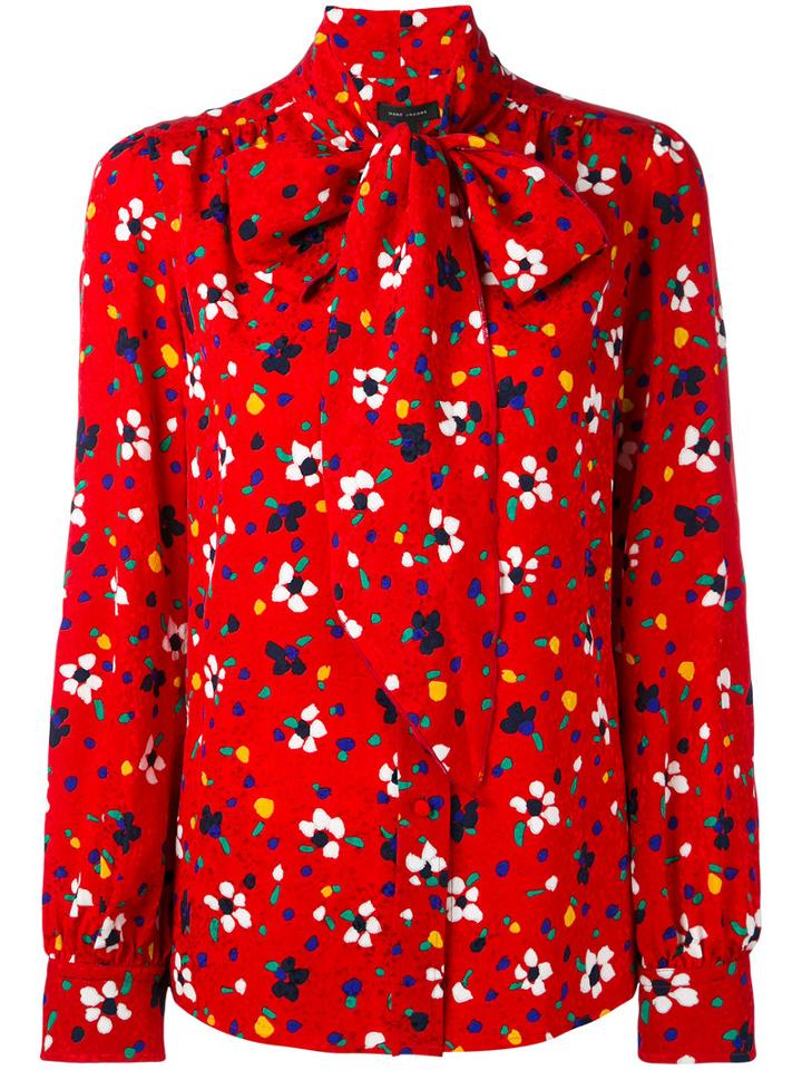 Marc Jacobs - Floral-print Blouse - Women - Silk - 6, Red, Silk