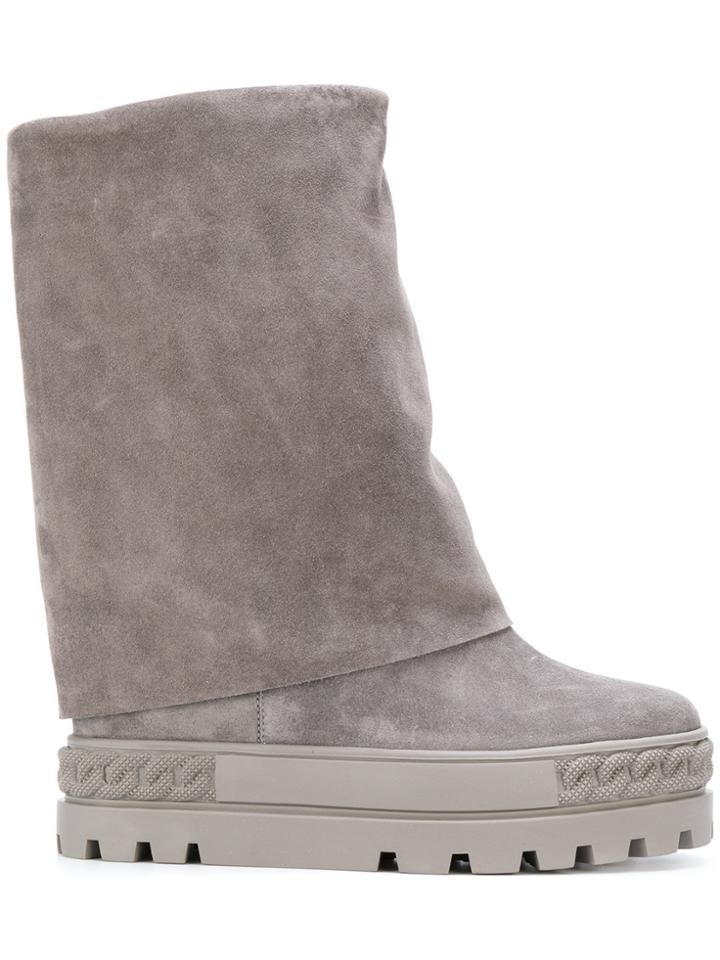Casadei Concealed Platform Boots - Grey