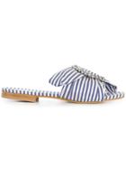 Emanuela Caruso Striped Mules - Blue