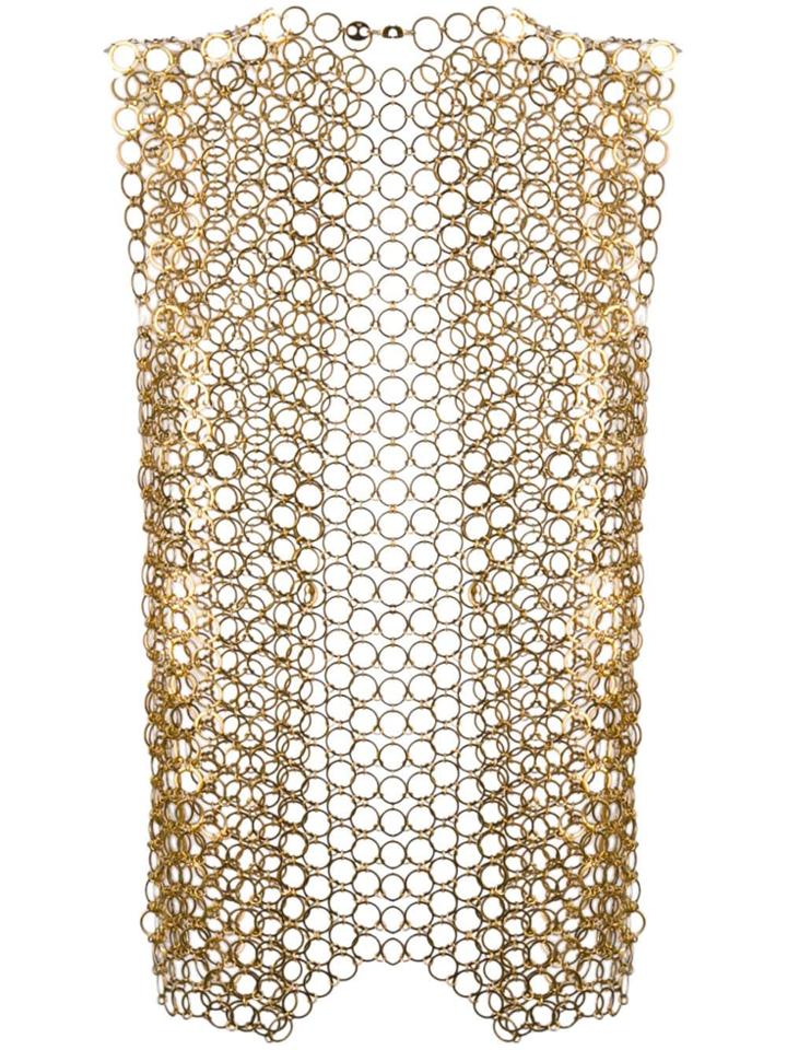 Paco Rabanne Metal Eyelet Waistcoat - Gold