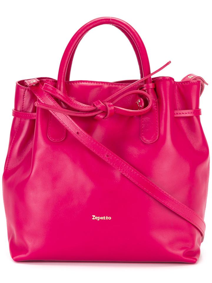 Repetto Drawstring Tote, Women's, Pink/purple, Calf Leather