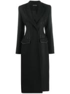David Koma Belted Midi Coat - Black