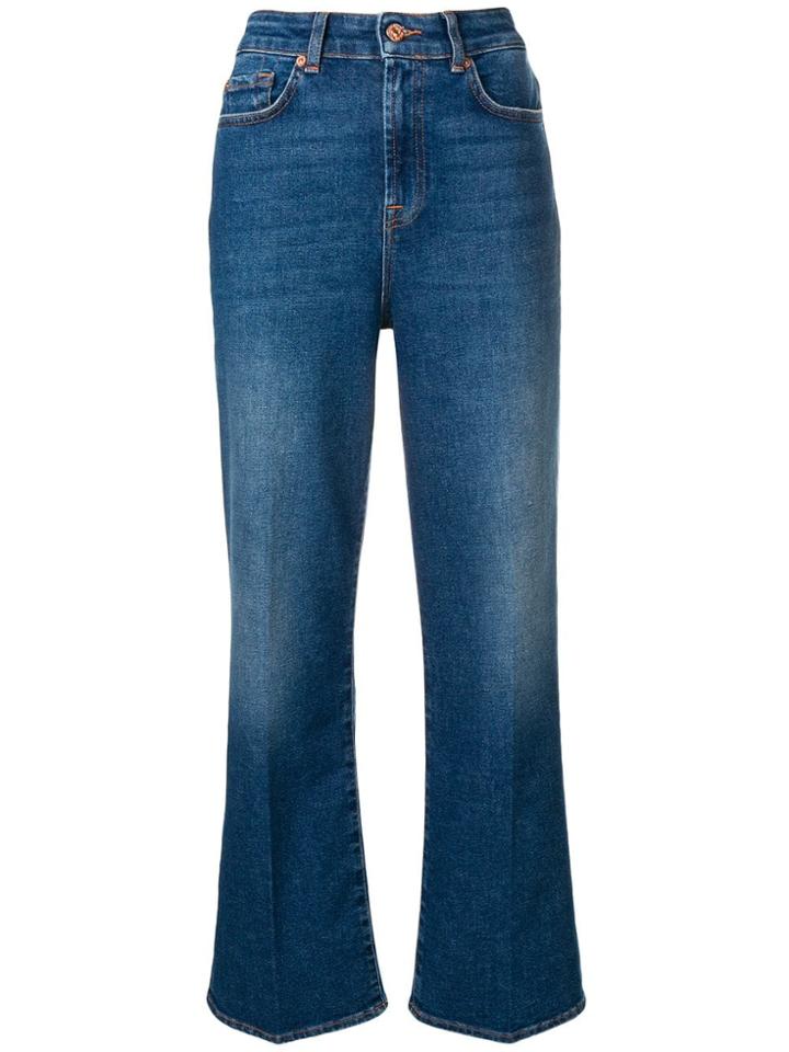 7 For All Mankind Flared High Waisted Jeans - Blue