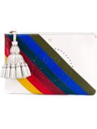 Anya Hindmarch Georgiana Rainbow Striped Leather Clutch Bag