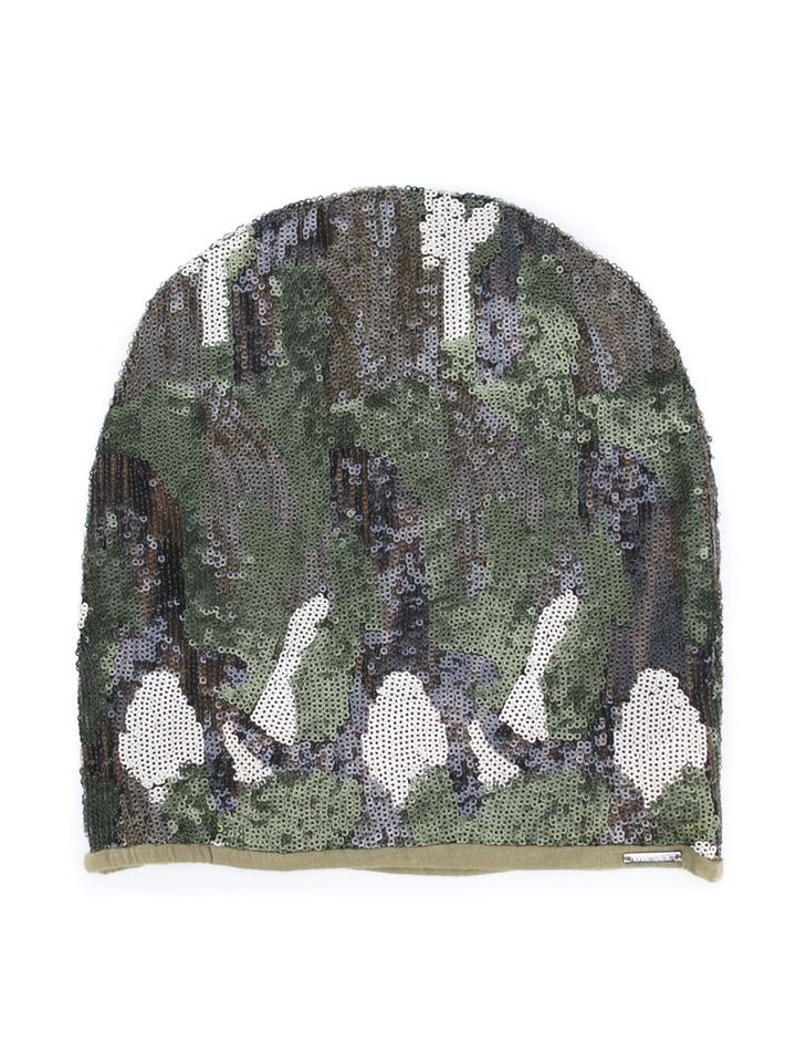 Diesel Kids - Sequinned Beanie - Kids - Polyester/spandex/elastane - 50 Cm, Green