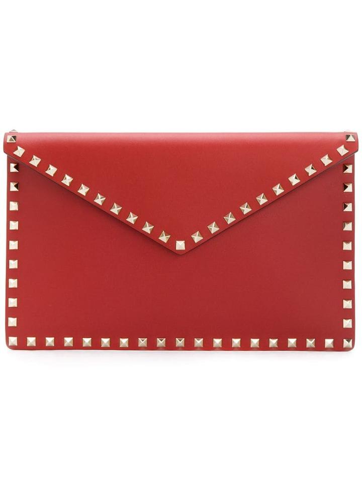 Valentino Valentino Garavani Large Rockstud Clutch - Red