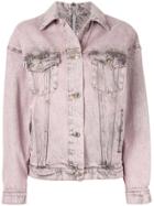 Msgm Giubbino In Denim/denim Jacket - Pink