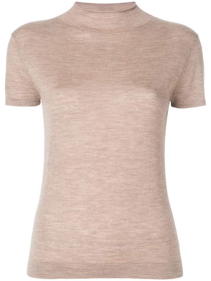 N.peal Superfine Mock Neck T-shirt - Nude & Neutrals