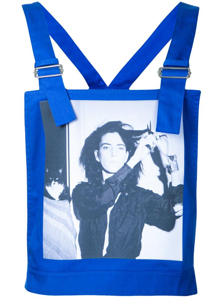 Raf Simons - Robert Mapplethorpe Photo Print Dungaree Top - Men - Cotton/polyester - 46, Blue, Cotton/polyester