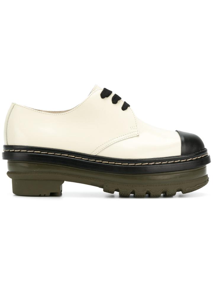 Marni Two Tone Lace-up Shoes - Nude & Neutrals