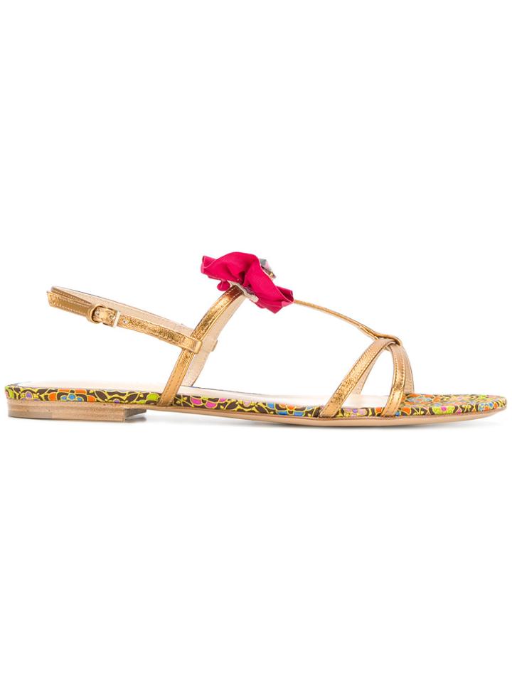 Etro Ruched Detail Flat Sandals - Multicolour