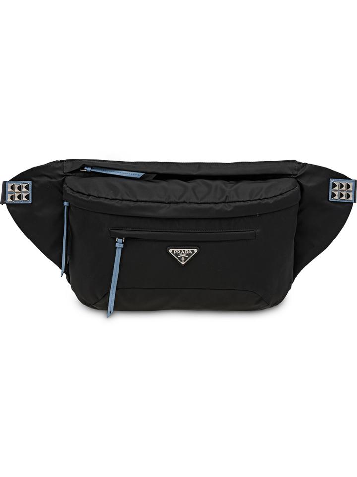 Prada Logo Plaque Belt Bag - Black