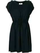 Mm6 Maison Margiela Drawstring Shortsleeved Dress, Women's, Size: Small, Black, Polyester/viscose