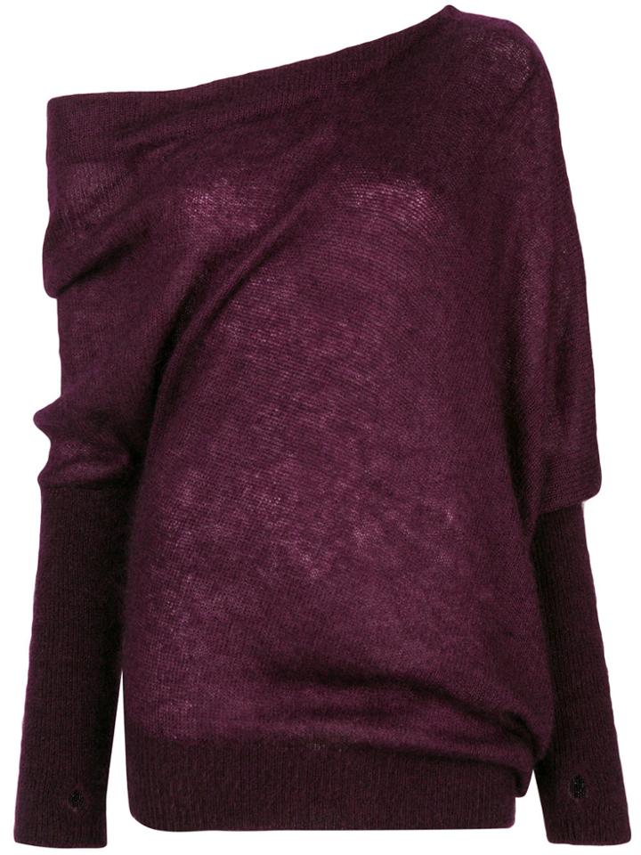 Tom Ford One Shoulder Slouchy Sweater - Pink & Purple