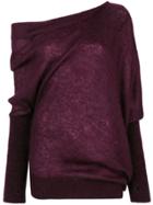 Tom Ford One Shoulder Slouchy Sweater - Pink & Purple