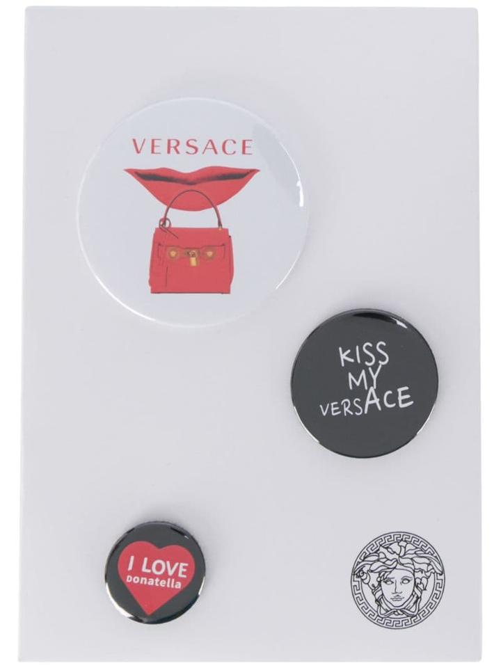 Versace Mixed Printed Logo Pins - Black