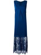 Twin-set Lace Detailing Dress, Women's, Size: Medium, Blue, Cotton/viscose/polyamide