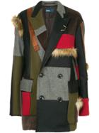 Kolor Contrasting Panels Coat - Multicolour