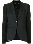 Philipp Plein Contrast Sleeve Blazer - Black