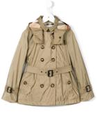 Burberry Kids 'grangemoor' Technical Trenchcoat, Girl's, Size: 8 Yrs, Nude/neutrals