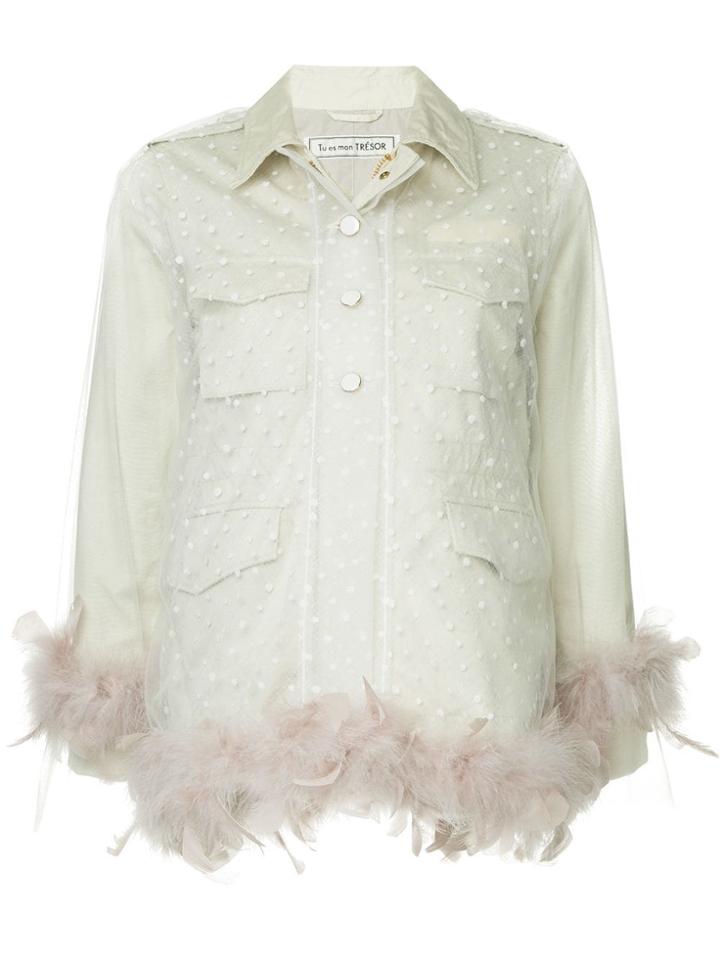 Tu Es Mon Trésor Layered Tulle Jacket - Nude & Neutrals