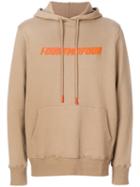 424 Fairfax - Front Print Hoodie - Men - Cotton - L, Brown, Cotton