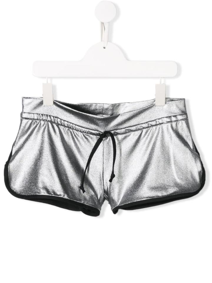 Mc2 Saint Barth Kids Drawstring Fitted Shorts - Silver