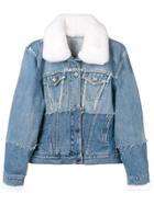 Night Market Vintage Fur Denim Jacket - Blue