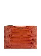 Givenchy Crocodile Embossed Pouch - Brown