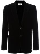 Saint Laurent Velvet Blazer, Men's, Size: 52, Black, Viscose/cupro/cotton/silk
