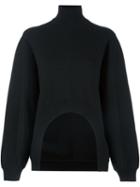 Marni Cut Out Turtleneck Jumper, Women's, Size: 38, Black, Virgin Wool