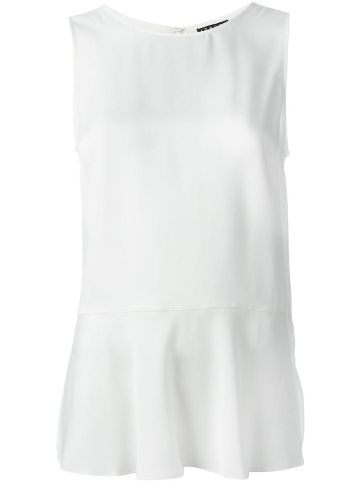 Theory Flared Hem Tank, Women's, Size: M, White, Silk