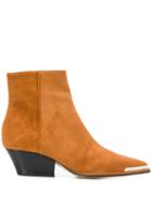 Sergio Rossi Carla Cowboy Style Ankle Boots - Neutrals