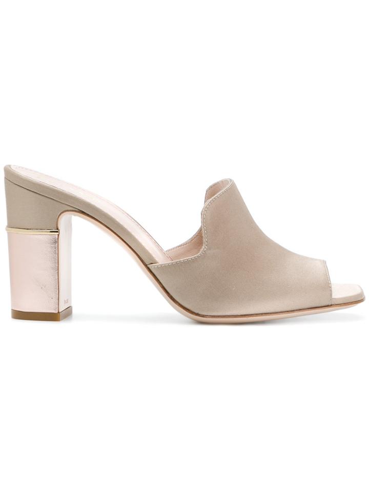 Pollini Open Toe Mules - Nude & Neutrals