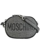 Moschino Studded Logo Crossbody Bag, Women's, Black
