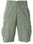 Htc Hollywood Trading Company Dots Print Cargo Shorts, Men's, Size: Medium, Green, Cotton