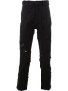 Ann Demeulemeester Distressed Cropped Slim-fit Jeans - Black