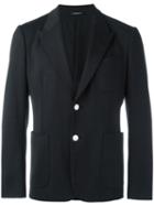 Dolce & Gabbana Embroidered Crown Blazer, Men's, Size: 46, Black, Cotton/polyamide/wool/polyester