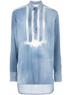 Ermanno Scervino - Stripes Detail Shirt - Women - Viscose - 44, Blue, Viscose