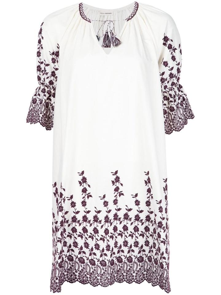 Ulla Johnson Embroidered Peasant Dress - White