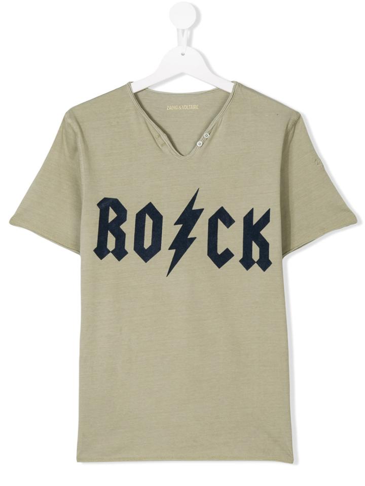 Zadig & Voltaire Kids Rock Print T-shirt - Green